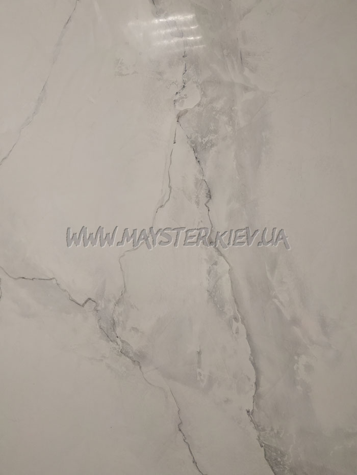 фотографія імітація білого мармуру Bianco Carrara венеціанською штукатуркою