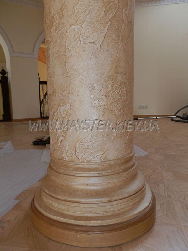 Декорирование колонн марсельским воском фото