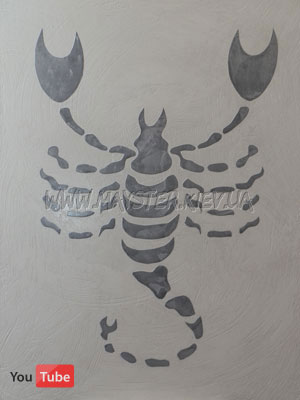 Настенное декоративное панно знак зодиака из венецианской штукатурки Скорпион